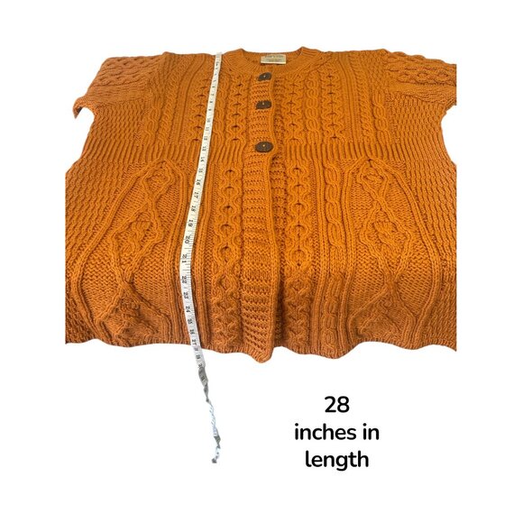 Kilronan Knitwear 100% Merino Wool Cable Knit Cardigan | | | Size Large - Picture 9 of 9